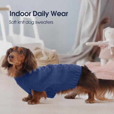 Теплий зимовий светр для собак великих та екстра-великих порід IECOii, блакитний (XXXX-Large, обхват грудей 89.9 см)