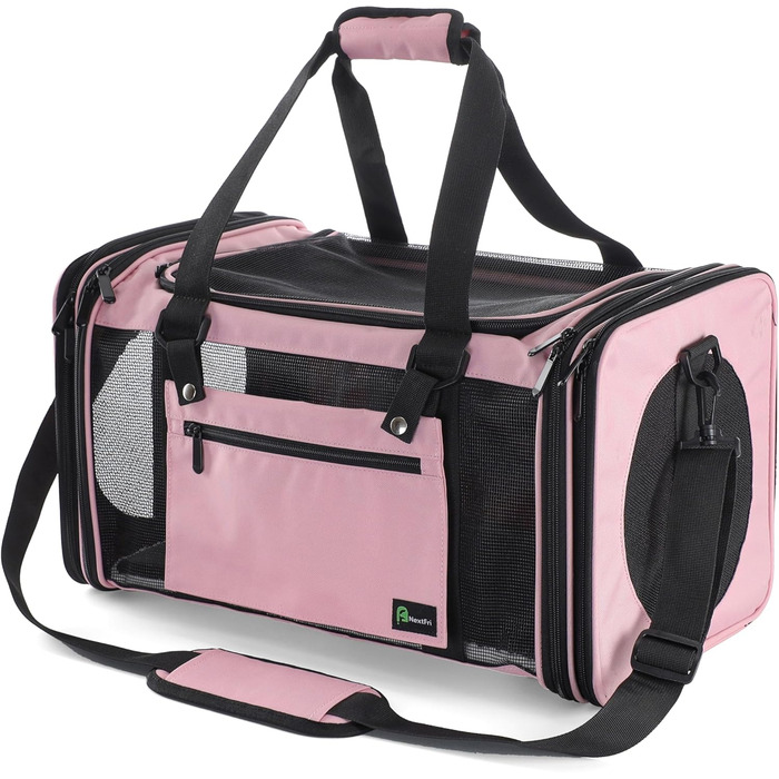 Транспортна переноска для котів та собак середніх розмірів, складна, M, Magenta