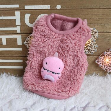 Теплий одяг для собак та котів (Чіхуахуа, Йоркширський тер'єр) FLAdorepet, фліс, зимовий, для маленьких цуценят, 3 шт., XXS (0,5–0,9 кг), милий динозавр