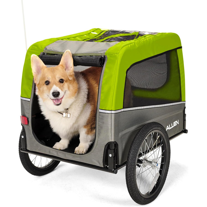 Причіп для велосипеда для собак, розмір M, зелений