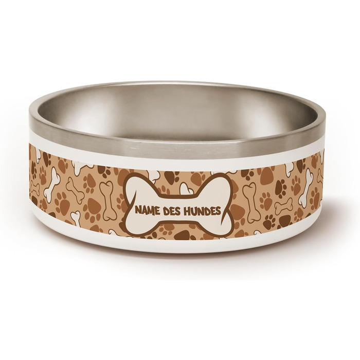 Керамічна годівниця для корму для собак та котів з іменем - PICANOVA, дизайн Paws&bones