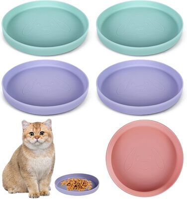 5 мисок для котів, силіконові миски для котів, широкі неслизькі миски для сухого та вологого корму
