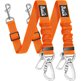 Поясний ремінь безпеки для собак SlowTon (2 шт.) - автолеєрка з регулюванням, еластичний амортизатор, міцний нейлон, світловідбиваючий