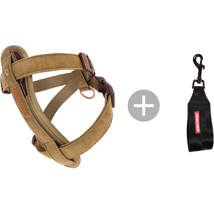 Шлейка EzyDog для собак з кріпленням для автоременю, безпечна, з підкладкою, для маленьких, середніх та великих собак, світловідбиваюча (XL, Чорний) (Double Extra Small, Kordsamt)