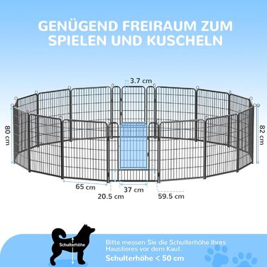 Клітка для цуценят Arvioo: безпечний простір для ігор, 65 x 80 см, 16 перегородок
