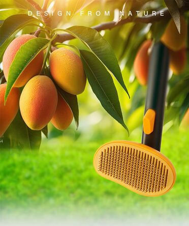 Щітка для собак та котів Mango, самоочисна, форма манго, зелена