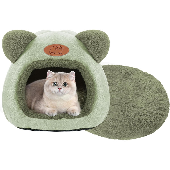 Кіт Будинок ТоКінЦен, Миючий, для Кішок, Кроликів, Собак, з Антиковзким Дном та Знімним Матом, Зелений
