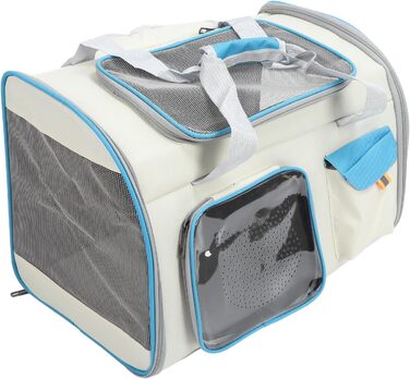 Транслювач для тварин XOYIXOYI, дихаючий рюкзак-переноска для котів та собак, велика місткість, легкий у догляді, для прогулянок на вулиці (білий та блакитний)