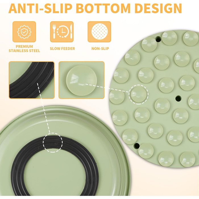 Миска для собак 2 в 1 Slow Feeder, нержавіюча сталь Bestalk, з вставкою Slow Feeder з силікону, 304, миска для води та їжі з антиковзним дном, для маленьких, середніх та великих собак (5 чашок, зелена)