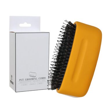 Гребінець для котів від випадання шерсті, знімач котушок, аксесуар для довгошерстих кошенят та собак - щоденний догляд вдома, на вулиці та під час купання, жовтий