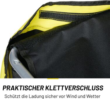 Причіп для велосипеда Dunlop – вантажний причіп з відбивачами та регульованим захистом від дощу – жовтий