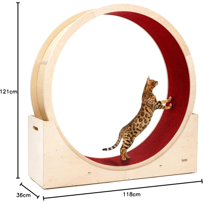 Котяче бігове колесо Elmato Simba, 120 см, сіре меланж, для активних котів, преміум-якість