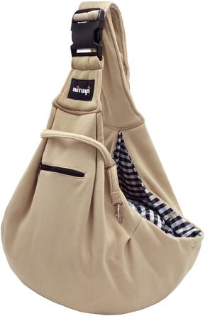 NATUYA Сумка-переноска для собак та котів, бавовняна, бежева, для прогулянок та подорожей