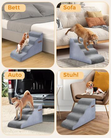 Сходинки для собак 5-ступеневі, 60 см - зручні сходи для тварин на диван та ліжко, антиковзкі, для маленьких собак та котів