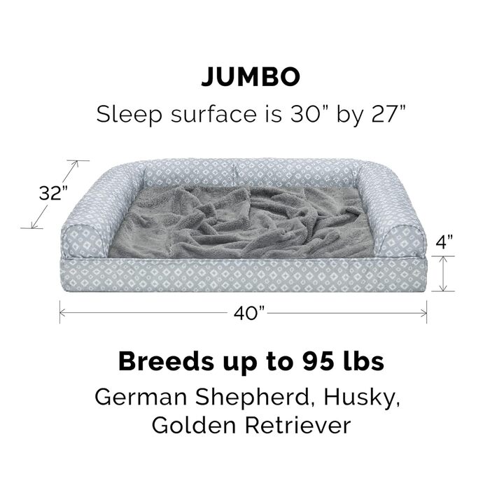 Кіжне ліжко Furhaven для подорожей на відкритому повітрі, блакитно-сіре (Aqua/Granitgrau), розмір S. Зручне, миється, складається, з сумкою. Підходить для кліток та вольєрів.