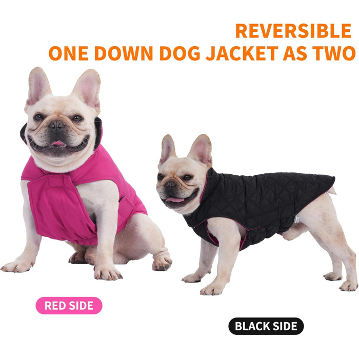 PetWarm Зимовий пуховий жилет для собак, двосторонній, водонепроникний, для маленьких, середніх та великих собак, справжній пух для максимального тепла та захисту від холоду, розмір Small (упаковка 1)