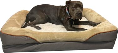 Крісло-ліжко для собак Magic Dog з ергономічною матрацом з memory foam, м'який плюшевий чохол, різні розміри, підходить для собак маленьких, середніх та великих порід, знімний та пральний чохол, нековзне покриття