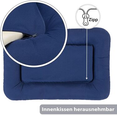 Ортопедичне ліжко для собак KAHU® з віскоеластичною піною (50x76 см) • М'яке, легко миється • Водовідштовхувальне, блакитне ліжко для собак