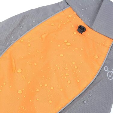 Водонепроникний дощовик для собак Ranphy середніх та великих порід, з захистом живота, світловідбиваючий, дихаючий, ультралегкий, для джек-расселів, лабрадорів, 6XL, зелений та чорний (4XL(Обхват грудей:70см), помаранчевий та сірий)