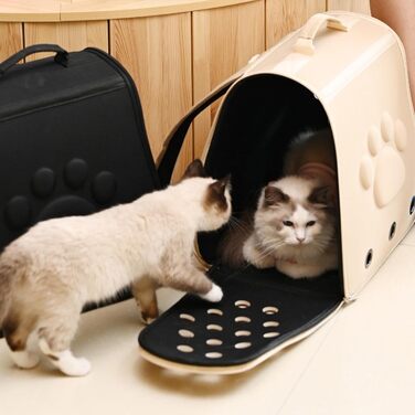 Сумка-переноска для тварин: дихаюча переноска для котів та собак | Легка, легко очищувана, міцна (Хакі)