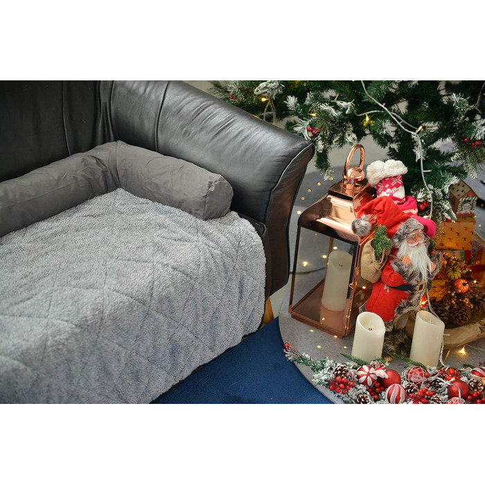 Крісло-ліжко для собак Raikou: зручне та захисне, 90x90 см, сірий меланж