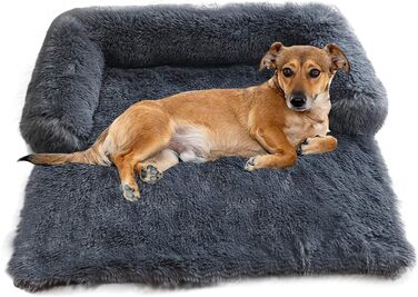 Ліжко-кушетка для собак PETCUTE, м'яка плюшева лежанка із знімним чохлом, антиковзка, захист для дивану та багажника, придатна для прання