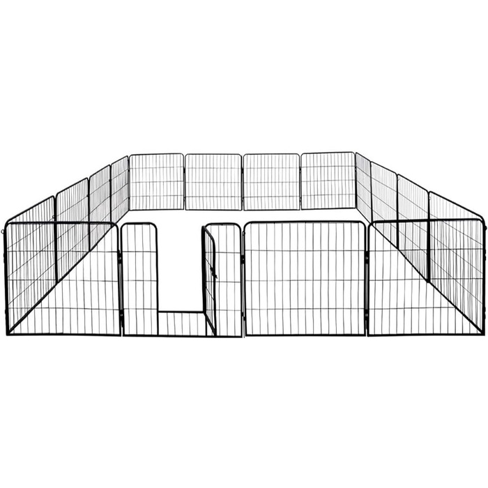 Вольєр для цуценят Petigi XL, 16 деталей, розмір елемента: 60x80 см, сталь з порошковим покриттям, вольєр для цуценят, клітка для собак, кроликів, морських свинок, котів, легкий у догляді