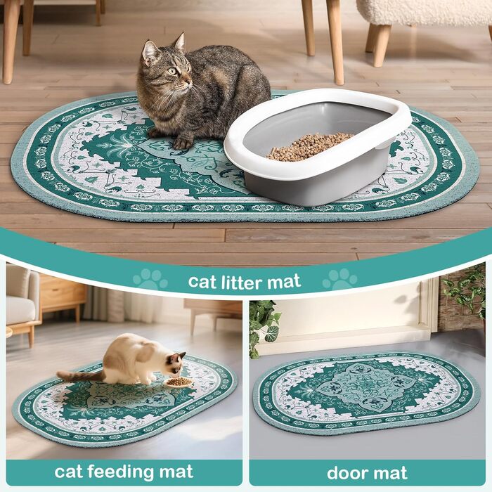 Килимок для котячого туалету Bienbee Katzentoilettenmatte, XL, 101,6 x 76,2 см, з антиковзаючою основою, легко миється, для дому