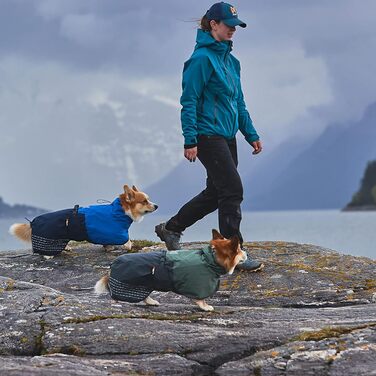 Дощовик для собак Non-stop dogwear Fjord, водонепроникний, дихаючий, з регульованою посадкою, світловідбивачами, отворами для повідка та петлями для лап, синій, для середніх порід (55 см)