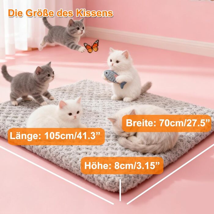 Ортопедичне ліжко для собак 90x70x8 см, середнього розміру. Зручне ліжко для собак та котів з ефектом пам'яті, антиковзаюче дно, можна прати. Сірий колір.