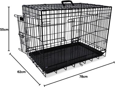 Складаний металевий транспортний бокс для собак Nobby 78x48x54 см, чорний