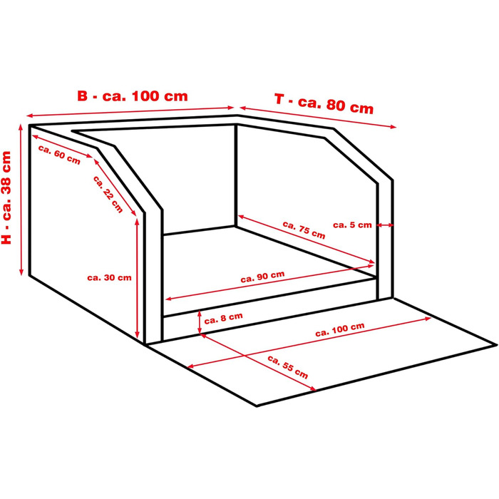 CopcoPet Лежанка для собак у багажник автомобіля 100x80x38 см, штучна шкіра, захист багажника, водовідштовхувальна, стійка до подряпин, нековзна, міцна з захисним покриттям, чорна