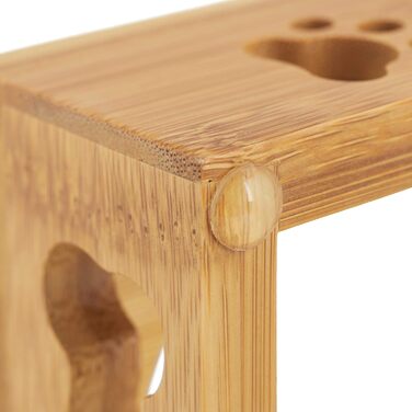 Набір мисок для котів та собак Relaxdays 3 шт. з бамбука та кераміки, для води та корму, миюча посудомийна машина