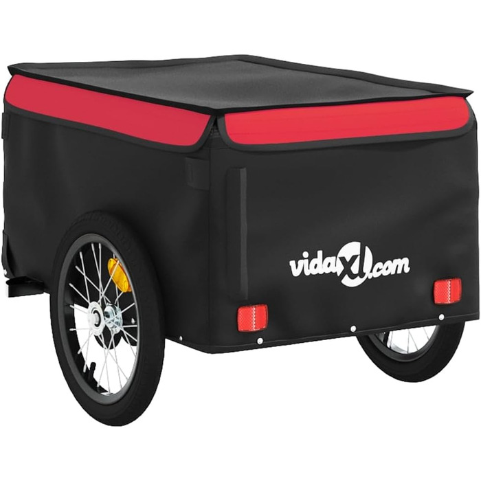 Причіп для велосипеда, вантажний/для собак, чорно-червоний, 45 кг, сталь. Причіп для покупок, подорожей, легко збирається