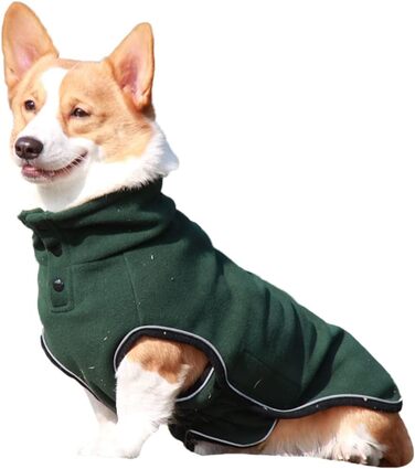 Зимовий теплий одяг для собак: куртка, пуловер, жилет з флісу для маленьких, середніх та великих собак. Зелений колір, для холодних днів.