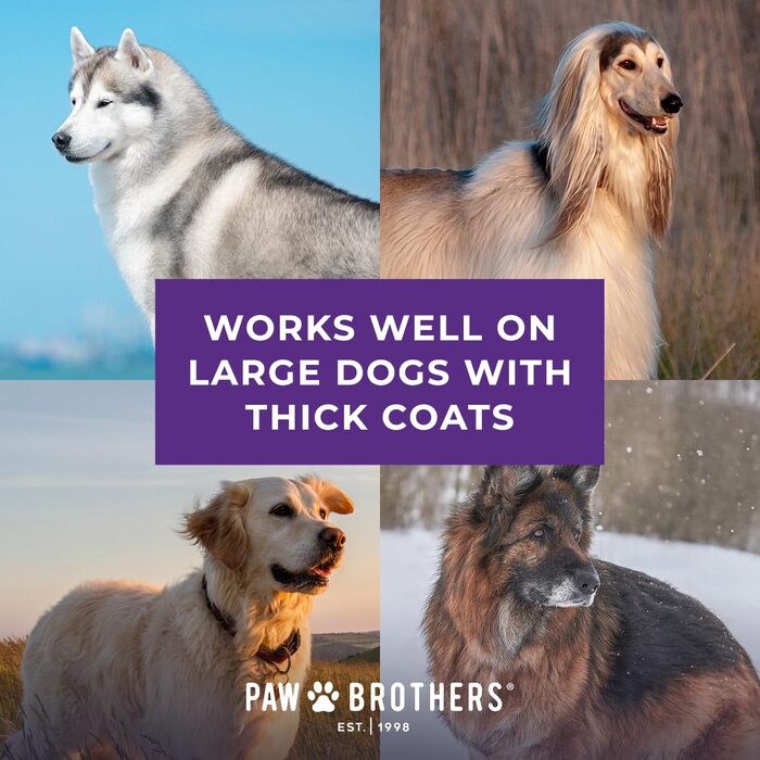 PAW Brothers велика щітка для розчісування шерсті з довгими металевими зубцями, жорстка