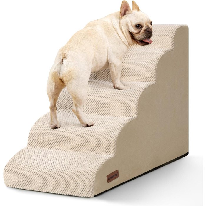 Сходинки для собак та котів на ліжко/диван, 5-ти ступінчасті, з неслизьким покриттям, зручні та довговічні (20 см висота, 76.2 x 39.4 x 21.3 см)