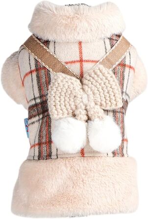 Тепла куртка для собак з флісовою підкладкою. Зручний зимовий теплий наряд для цуценят та собак. Вітронепроникний, для активних прогулянок взимку та вдома. Розмір M