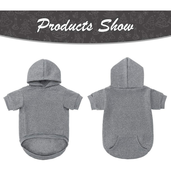 Світшот для собак Kooltail Basic з капюшоном – м'який, теплий, з отвором для повідка та кишенею. Зимовий одяг для собак, кошенят, цуценят, дрібних, середніх та великих собак. Сірий колір.