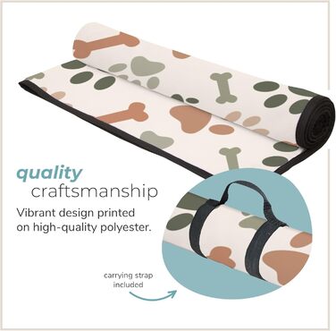 Килимок для тварин для дому та вулиці 127 x 152,4 см, зручний, водонепроникний, для пікніків та подорожей, складаний, зелений/коричневий