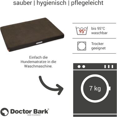 Ортопедичний матрац для собак Doctor Bark з флісовою поверхнею, великий розмір (L - 100x70 см, коричневий)