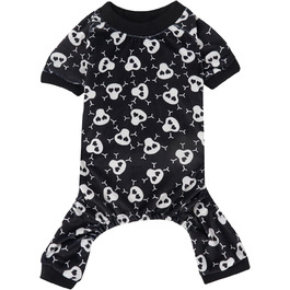 Піжама для собак з принтом черепа на Halloween, XL, біла. Костюм-піжама для собак, костюм на Хелловін, XL