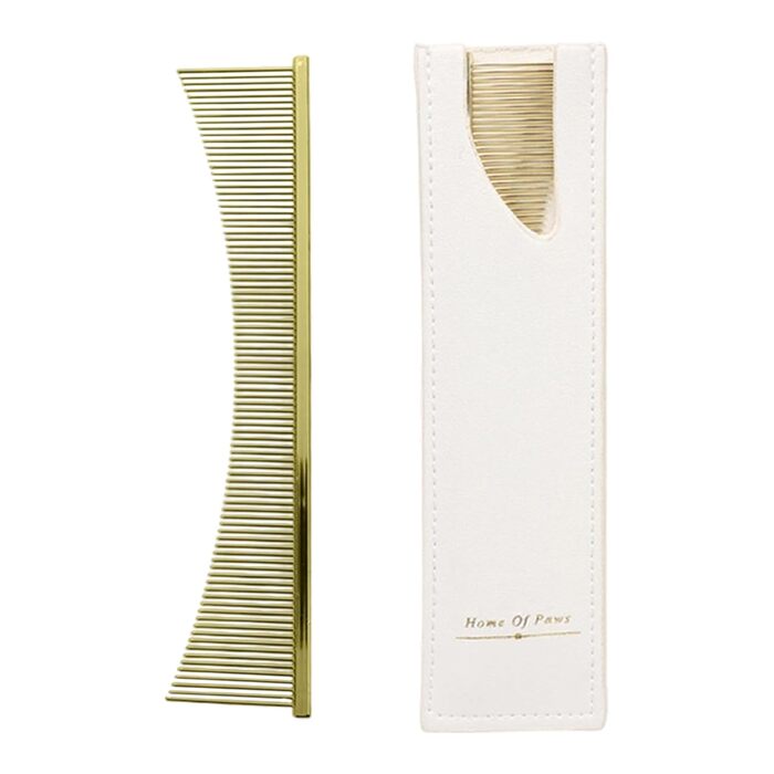 Гребінець для котів Flohkamm, щітка для грумінгу, для довгошерстих порід, щоденний догляд, після купання, для літніх котів та кошенят (золотий)