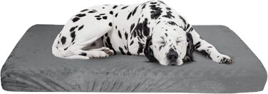 Ортопедичне ліжко для домашніх тварин Petmaker - яйцеподібна конструкція та піна з ефектом пам'яті, знімний чохол, сірий колір, розмір L 117 x 69 x 10 см