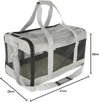 Kerbl Pet Tragetasche Casual: переносна сумка для собак та котів до 12 кг, сіра, 52x31x31 см