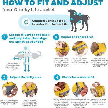 Спасальний жилет для собак Outward Hound Granby, розмір L, жовтий (обхват грудей 71-81 см)