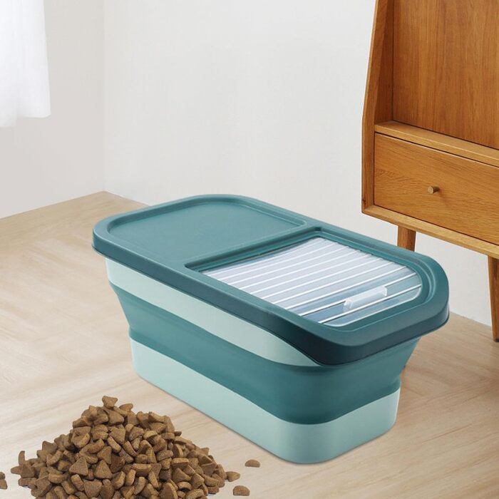 Контейнер для корму для собак Colcolo, 10 кг, складний, герметичний, зелений