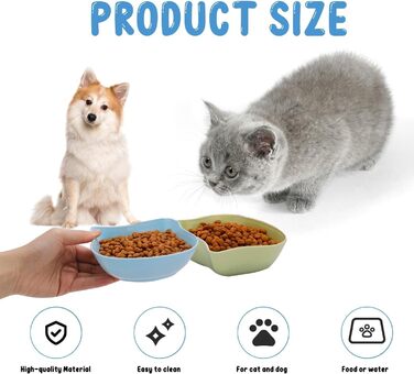 Набір мисок для котів (6 шт.) - антиковзні миски для корму та води для маленьких тварин | Зносостійкі, легко миються миски для кошенят | Сучасний дизайн у різних кольорах