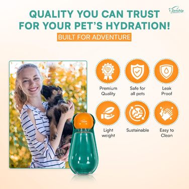 Складаний диспенсер для води для собак з портативною мискою