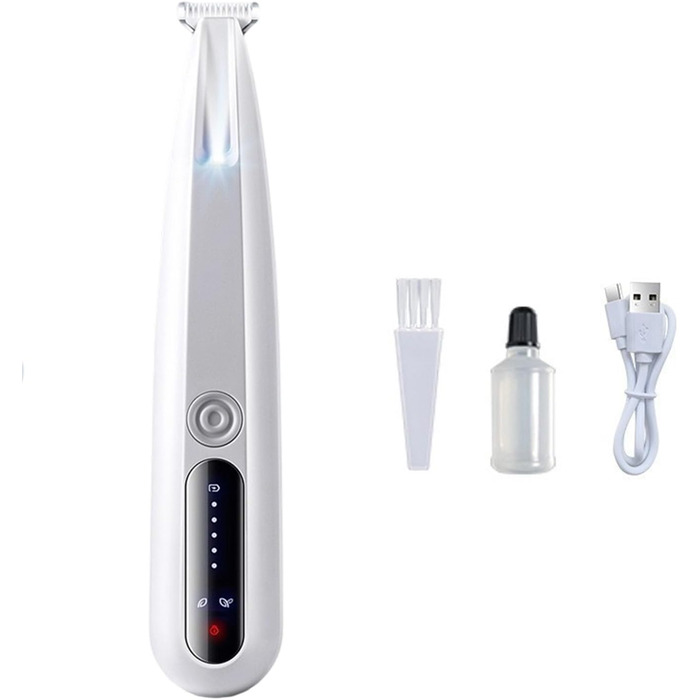 Бездротовий триммер для собак та котів з тихим мотором та ергономічною ручкою для безпечного догляду за лапами. Триммер для котів (P)